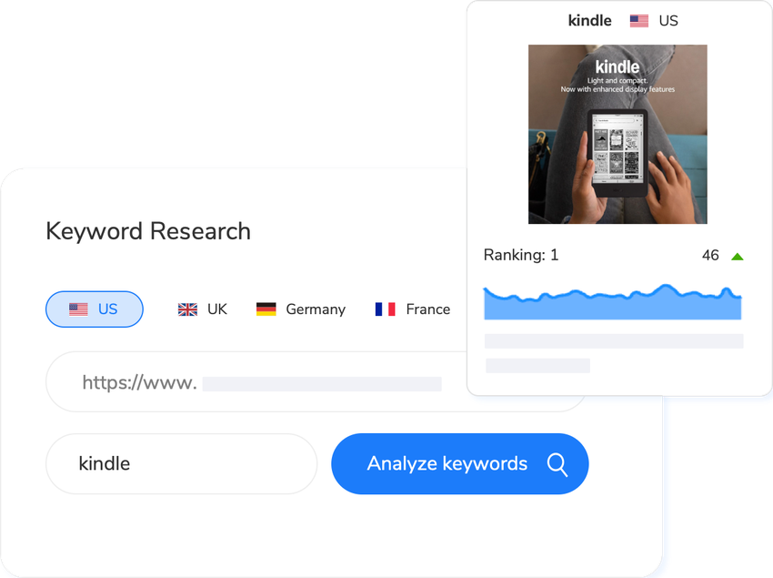 Maxmerce multi-market keyword insights for the United States, United Kingdom, Germany, and France