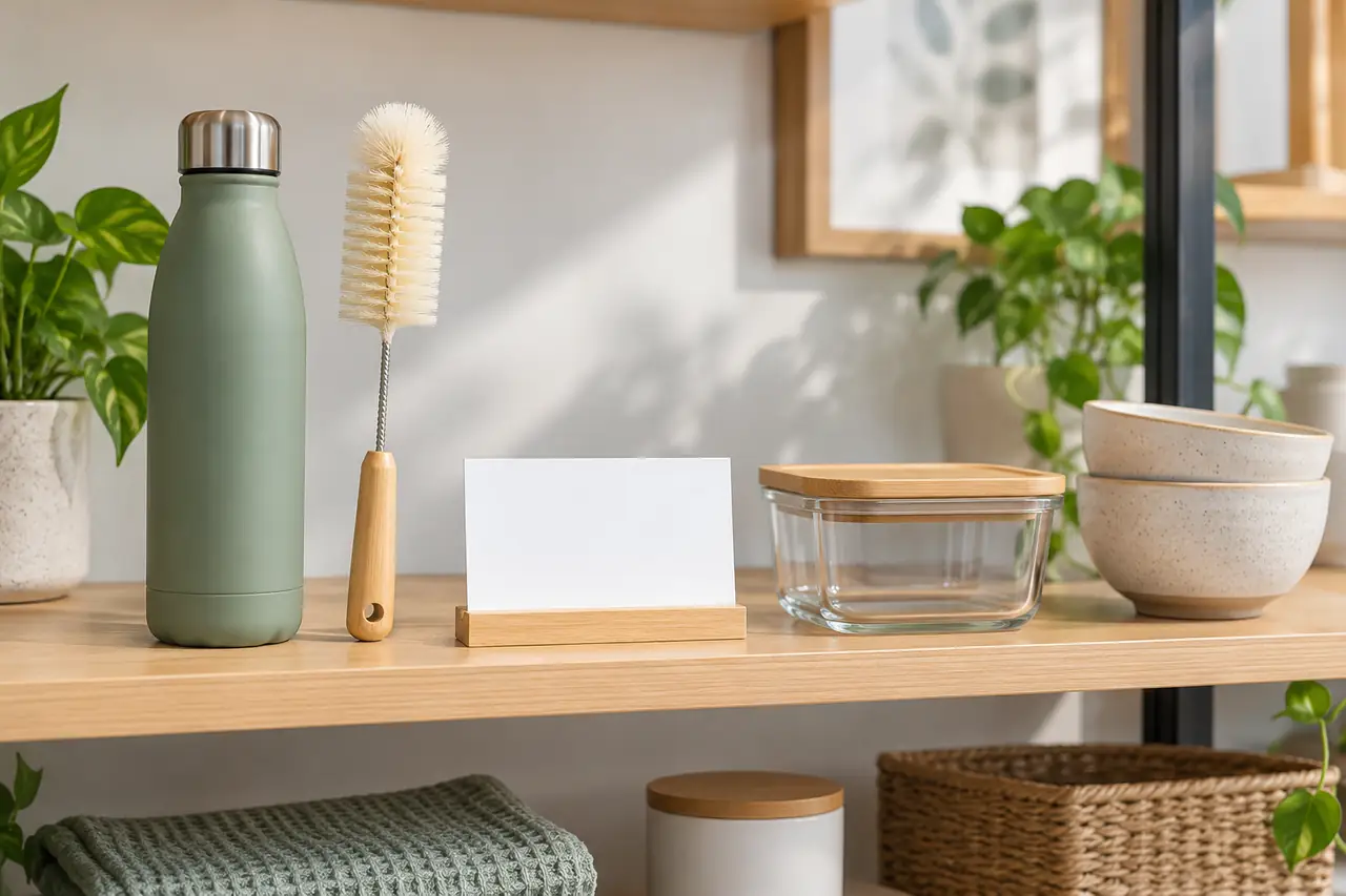 Complementary bottle and cleaning brush displayed as a possible co-purchase pairing